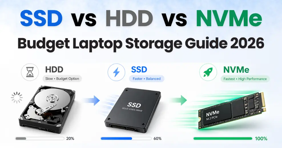 SSD vs HDD vs NVMe: Budget Laptop Storage Guide 2026